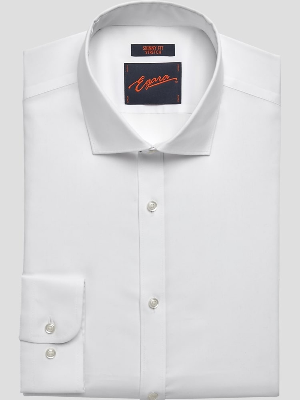 Egara Slim White Stretch Dress Shirt